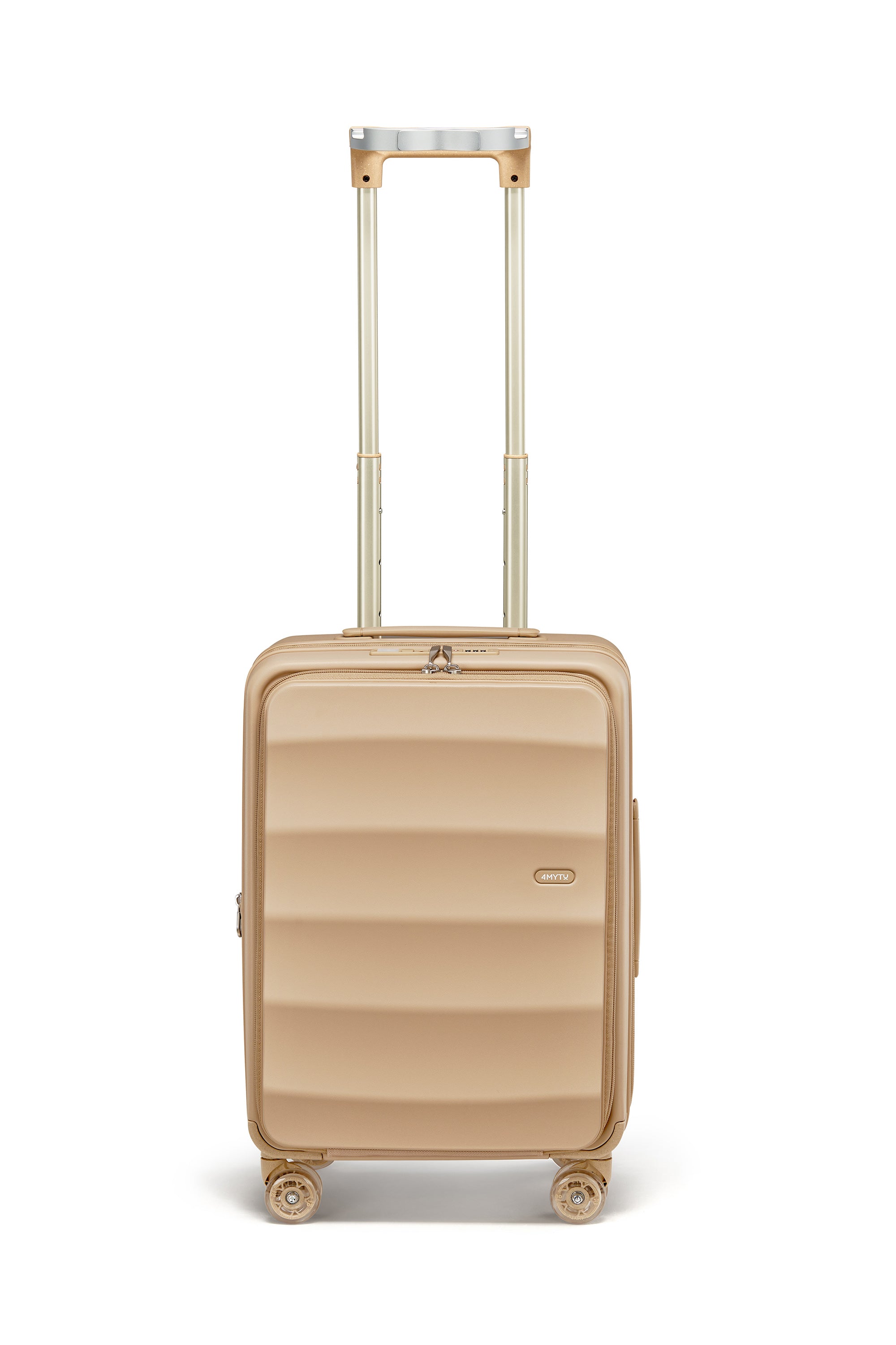 4MYTU Tank Carry-On luggage in Sandstorm with 360° wheels and multi-functional handle.