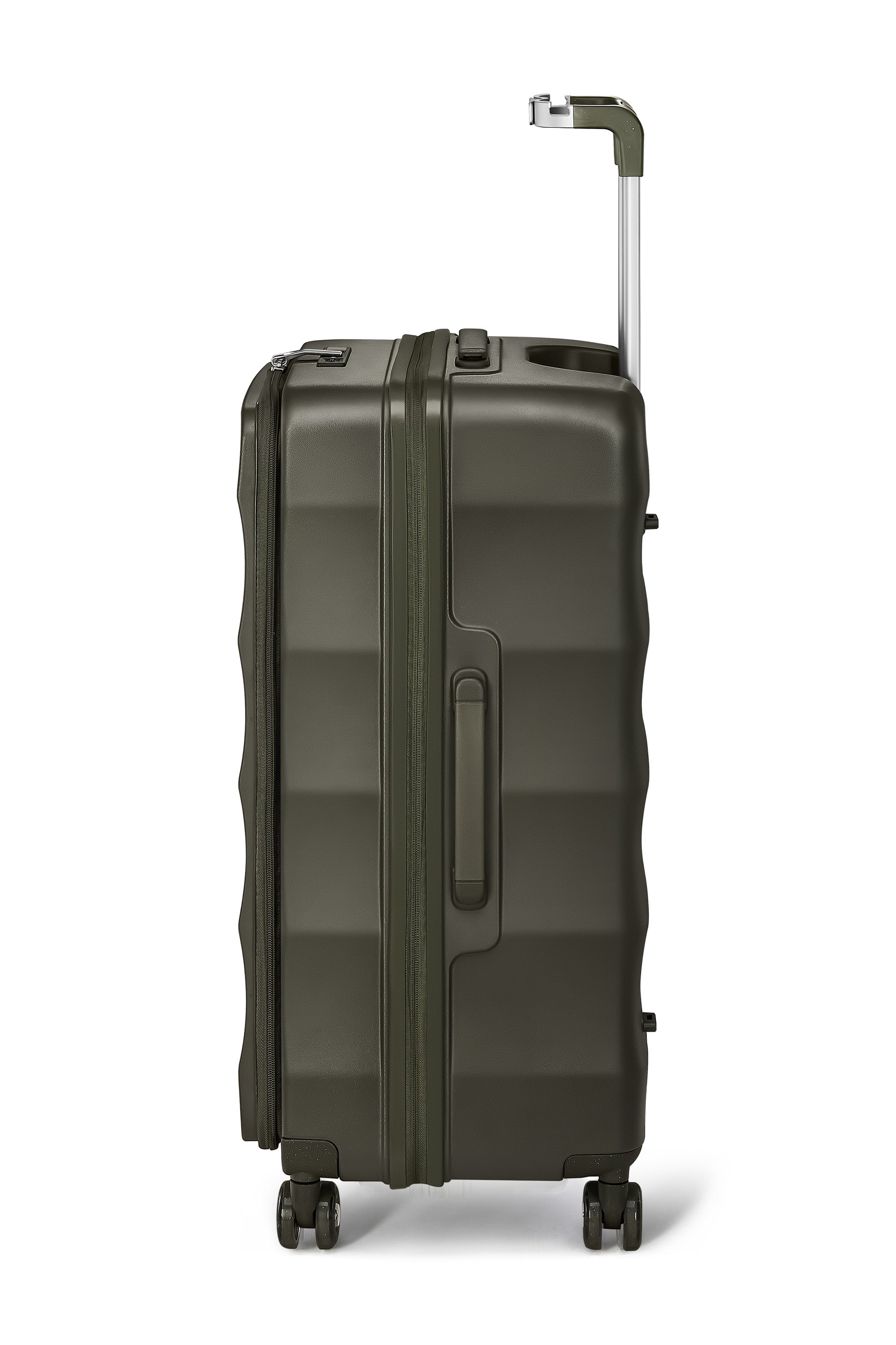 Aspen Green 4MYTU Tank Carry-On suitcase with durable hardshell and smooth wheels.