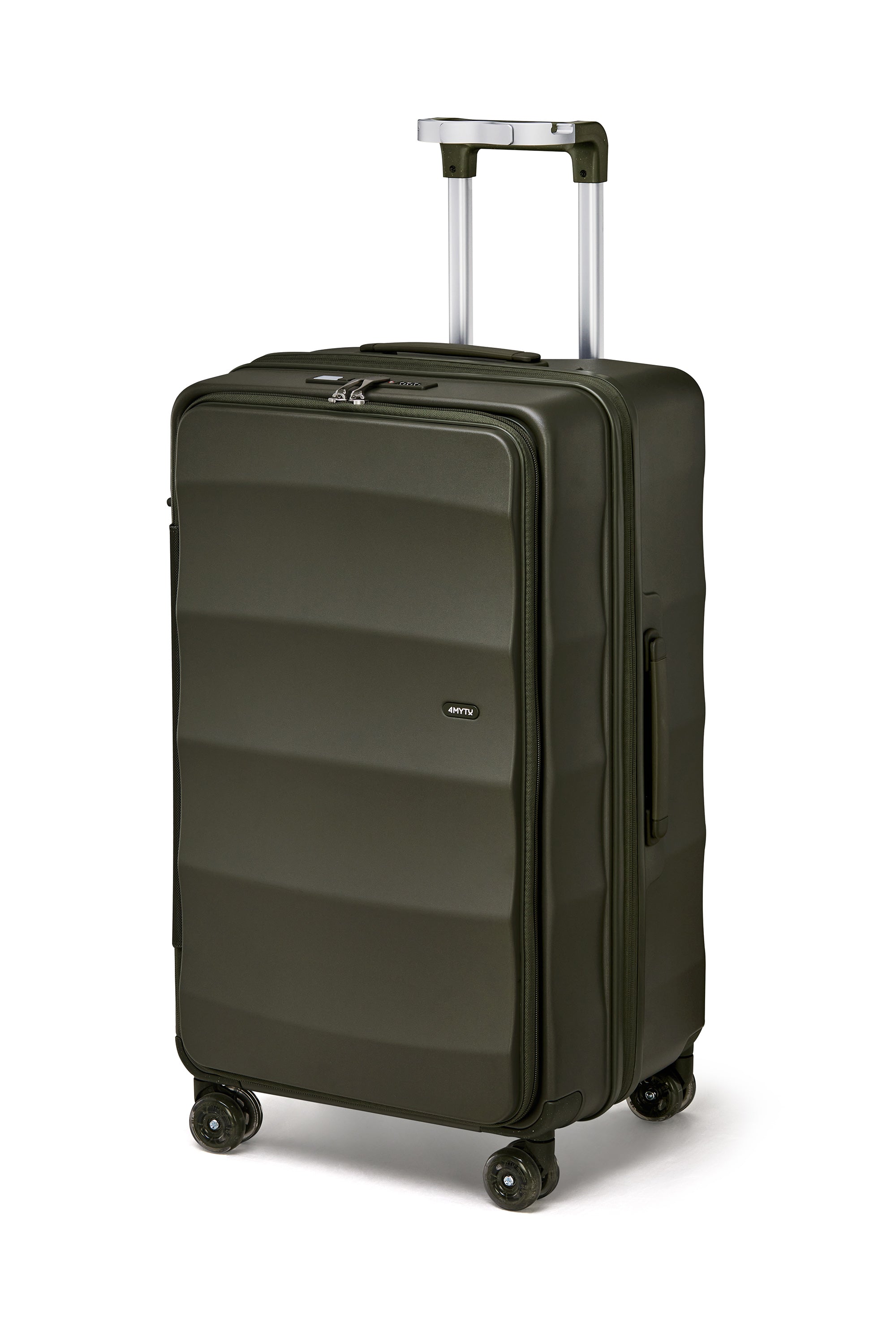 Aspen Green 4MYTU Tank Checked Luggage with eco-friendly hardshell design