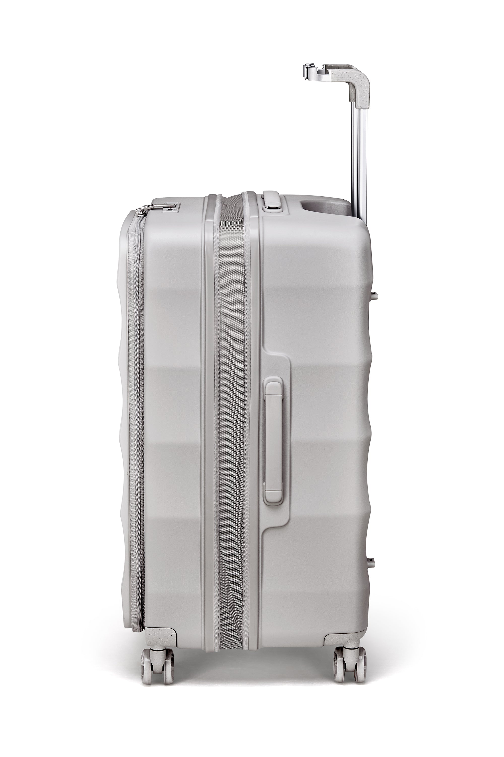 4MYTU Tank Carry-On suitcase in Harbor Mist with hardshell and smooth wheels.