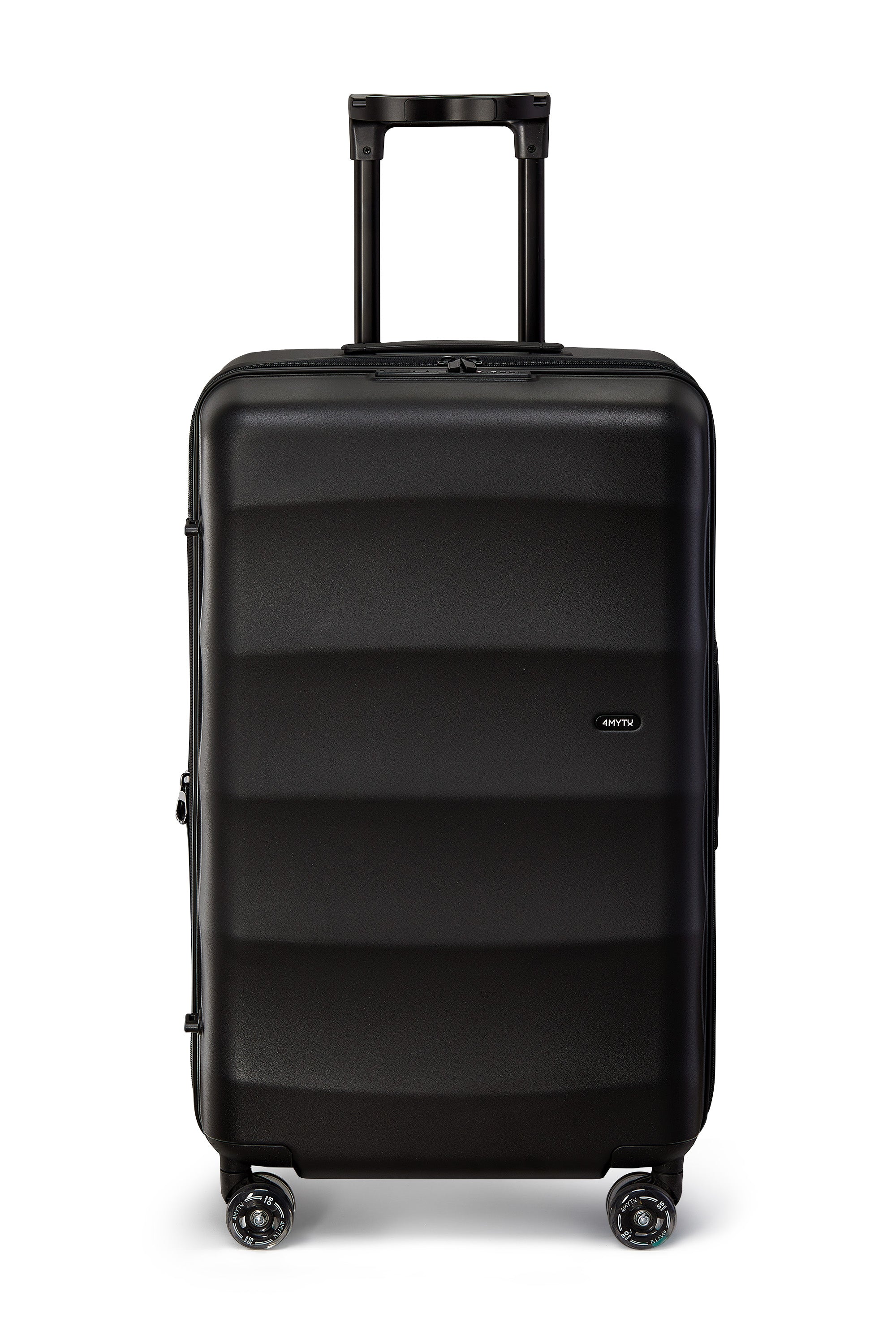 Jet Black Trunk suitcase with wheels and extendable handle